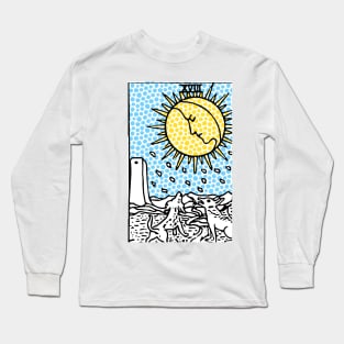 Modern Tarot Print - The Moon Long Sleeve T-Shirt